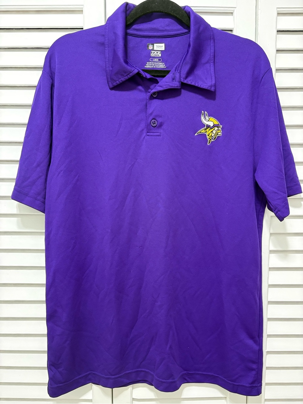NFL Purple Polo with Embroidered Viking Head Logo